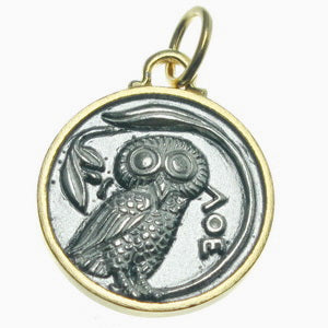 Owl of Athena Ancient Greek Coin Pendant – Sterling Silver