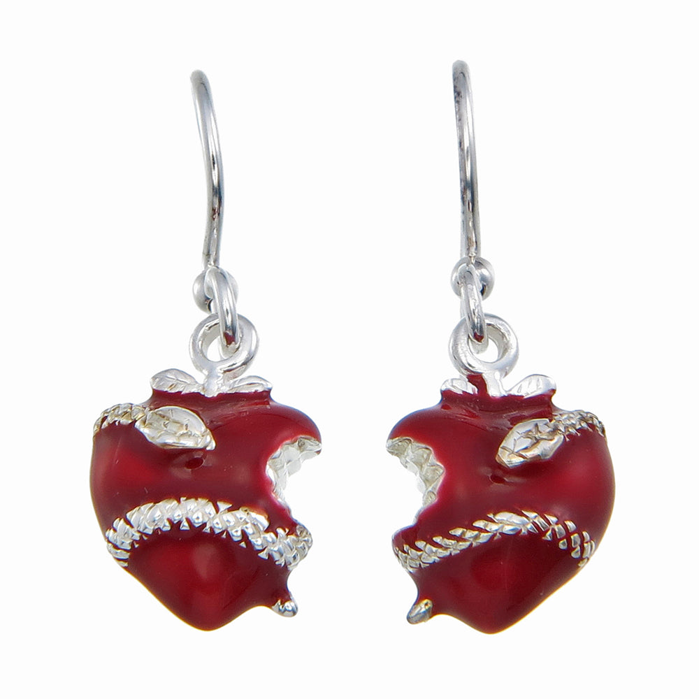 Red Enamel Original Sin Earrings | Sterling Silver with High-Polish Snake
