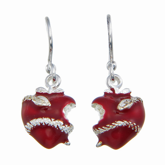 Red Enamel Original Sin Earrings | Sterling Silver with High-Polish Snake