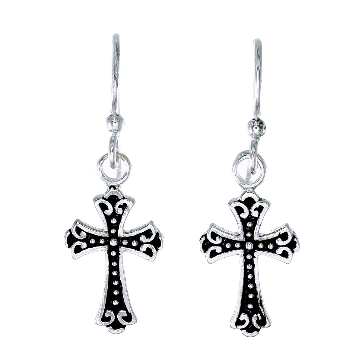 Medieval Cross Pendant | Oxidized Sterling Silver with Granulation
