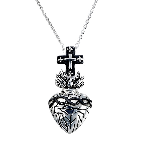 Sacred Heart with Cross Pendant