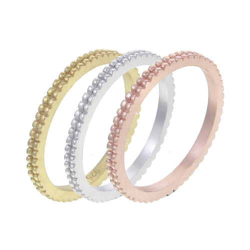 Knobby Stacking Ring Set | Rose Gold, Yellow Gold & Silver